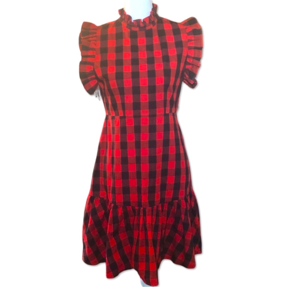 Vetiver Buffalo Check Dress